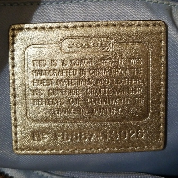 *SOLD* Coach Signature Tan and Gold Tote - Picture 6 of 8